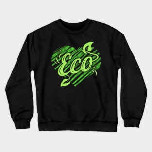 Green Leaves Logo Eco For Vegetarians And Vegan Crewneck Sweatshirt